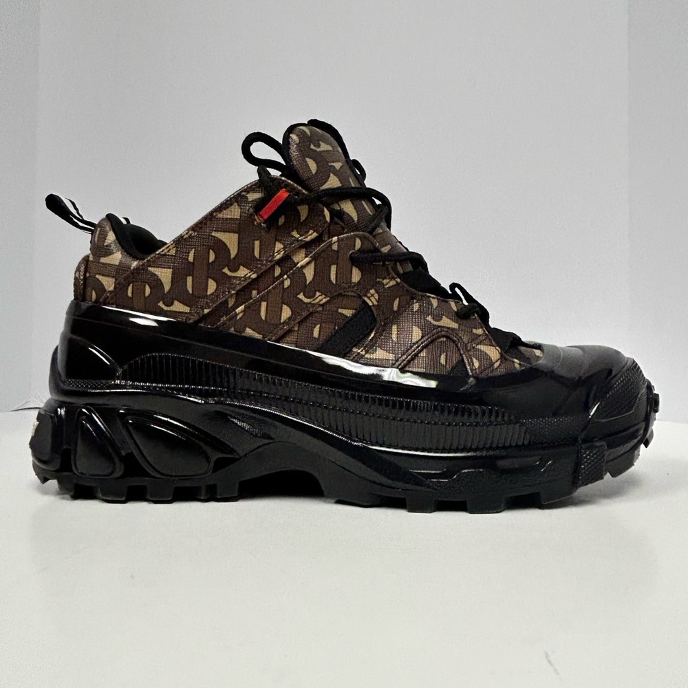Burberry Monogram Print Arthur Sneakers - Bridle Brown - Picture 3 of 14